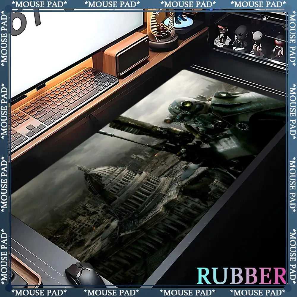 Anime F_Fallout 3 Oversized MousePad Gaming Keyboard Pad Oversized 1200X600MM XXXL Desk mat Game Accessories Lock Edge Mouse Pad