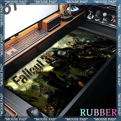 Anime F_Fallout 3 Oversized MousePad Gaming Keyboard Pad Oversized 1200X600MM XXXL Desk mat Game Accessories Lock Edge Mouse Pad