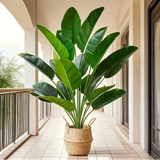 1pc 18 Leaves Artificial Plants Large Tropical Palm Tree Fake Banana Plants Leaves Real Touch for Home Garden Party Decor 2025