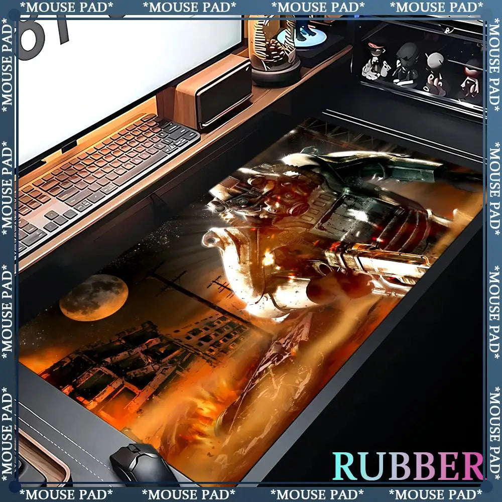 Anime F_Fallout 3 Oversized MousePad Gaming Keyboard Pad Oversized 1200X600MM XXXL Desk mat Game Accessories Lock Edge Mouse Pad