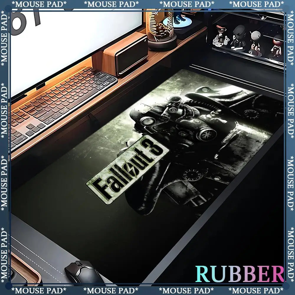 Anime F_Fallout 3 Oversized MousePad Gaming Keyboard Pad Oversized 1200X600MM XXXL Desk mat Game Accessories Lock Edge Mouse Pad