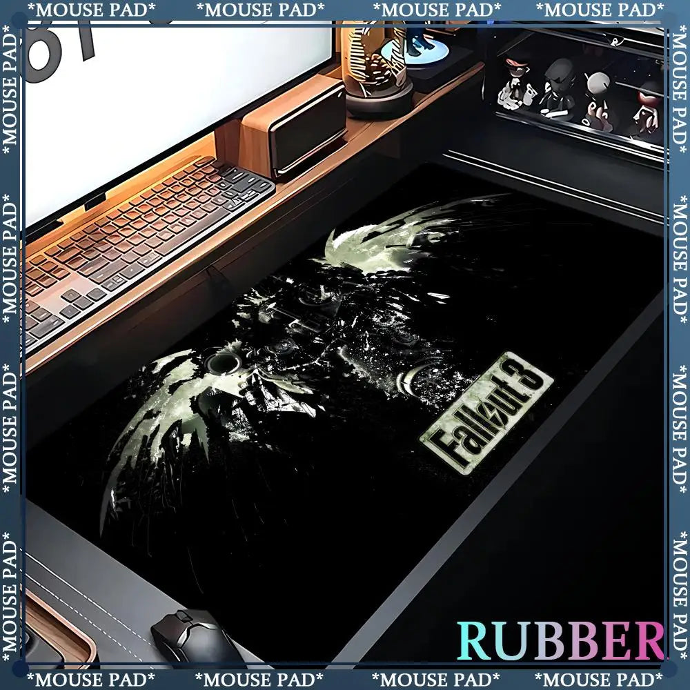 Anime F_Fallout 3 Oversized MousePad Gaming Keyboard Pad Oversized 1200X600MM XXXL Desk mat Game Accessories Lock Edge Mouse Pad