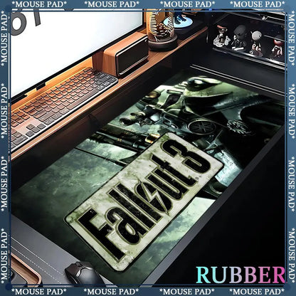 Anime F_Fallout 3 Oversized MousePad Gaming Keyboard Pad Oversized 1200X600MM XXXL Desk mat Game Accessories Lock Edge Mouse Pad
